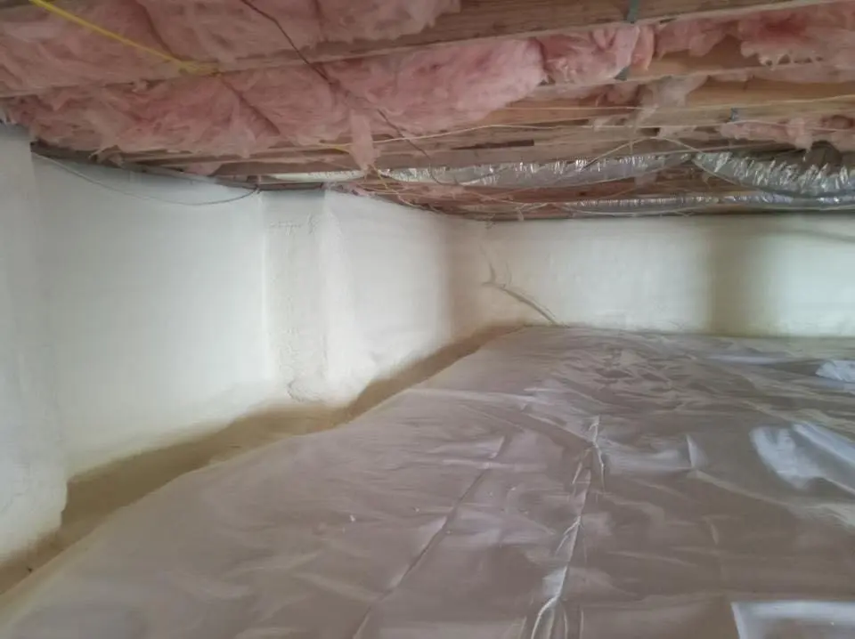 Crawl space encapsulation with closed-cell spray foam for Metal Roof Coating in Union